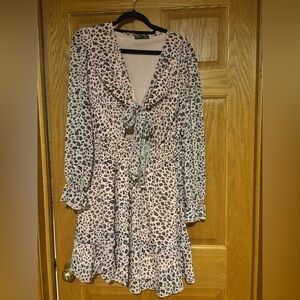 Leopard Print Long Sleeve Dress